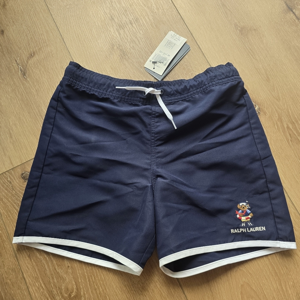 Polo Ralph Lauren Boys Embroidered Logo Drawstring Swim Shorts Size M Medium 10